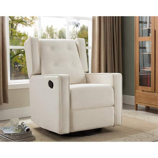 cream microfiber recliner