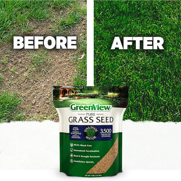 GreenView 7 lbs. Pure Grass Seed Sun and Shade Mixture - Covers up
