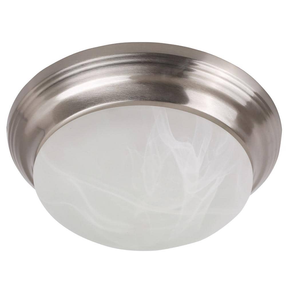 11.62 in. 1-Light Brushed Nickel LED Flush Mount