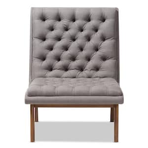 Annetha Grey Fabric Upholstered Lounge Chair