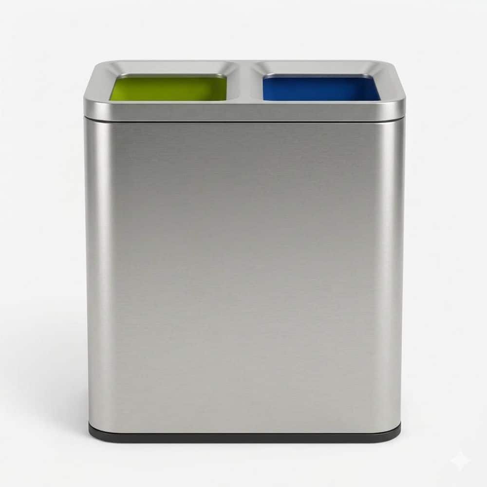 SIMPLI-MAGIC 18.5 Gallon Dual Compartment Kitchen Trash Can and