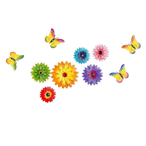 10-Piece Metal Outdoor Wall Sculptures Wall Art Decor