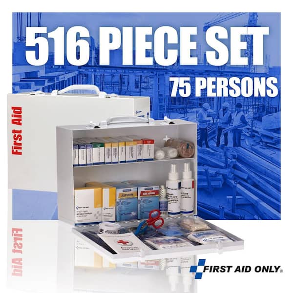 First Aid Only 2 Shelf 75-Person Metal Cabinet, OSHA, First Aid