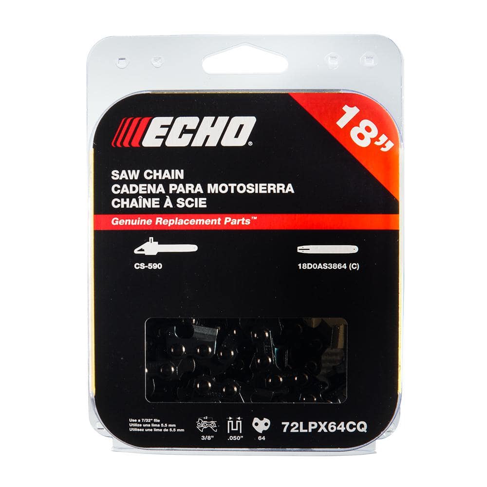 ECHO 18 in. Chisel Chainsaw Chain - 64 Link 72LPX64CQ - The Home Depot