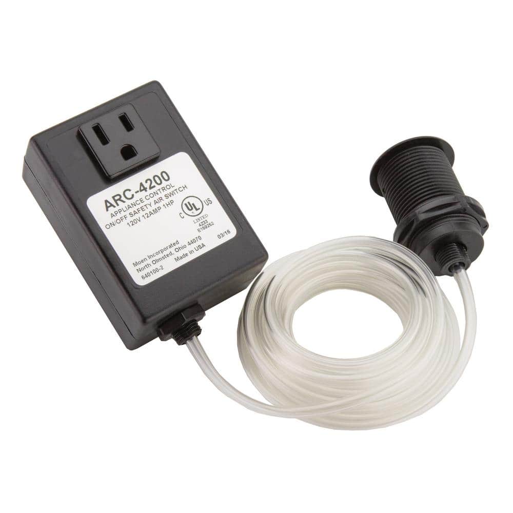 Moen Chrome Garbage Disposal Air Switch Controller with Stainless Buttons
