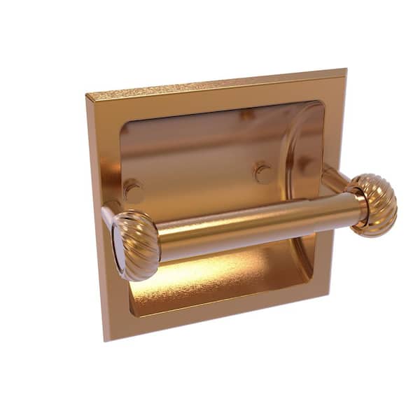 Continental Collection Recessed Toilet Paper Holder in Brushed Bronze with Twisted Accents