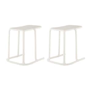 Uno 20.9 in. White C-Shape Side Table (Set of 2)