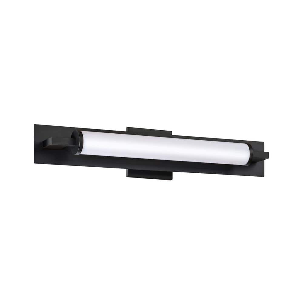 Endura 23" Black LED Vanity Light with White Glass Shade