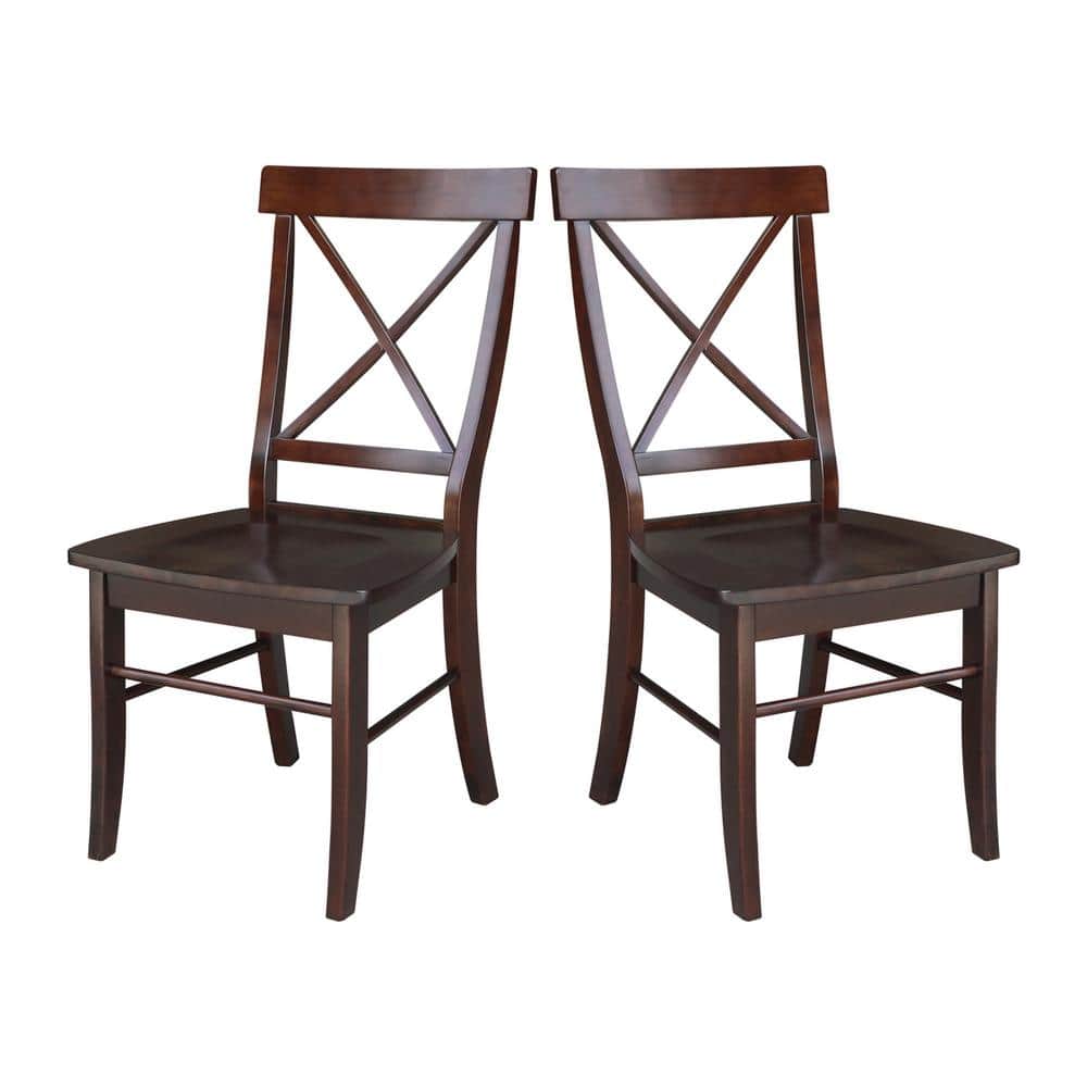 Java High Cross Back Solid Wood Side Chair Set