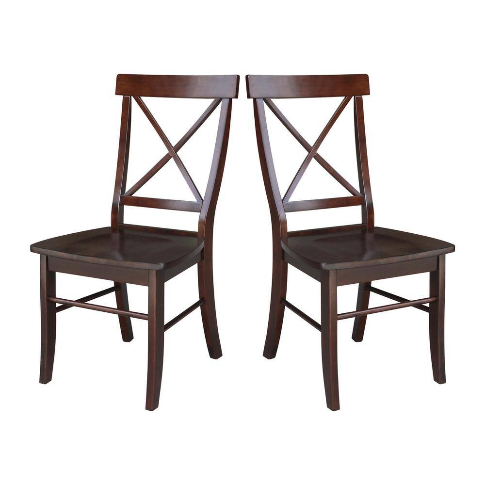 Java High Cross Back Solid Wood Side Chair Set