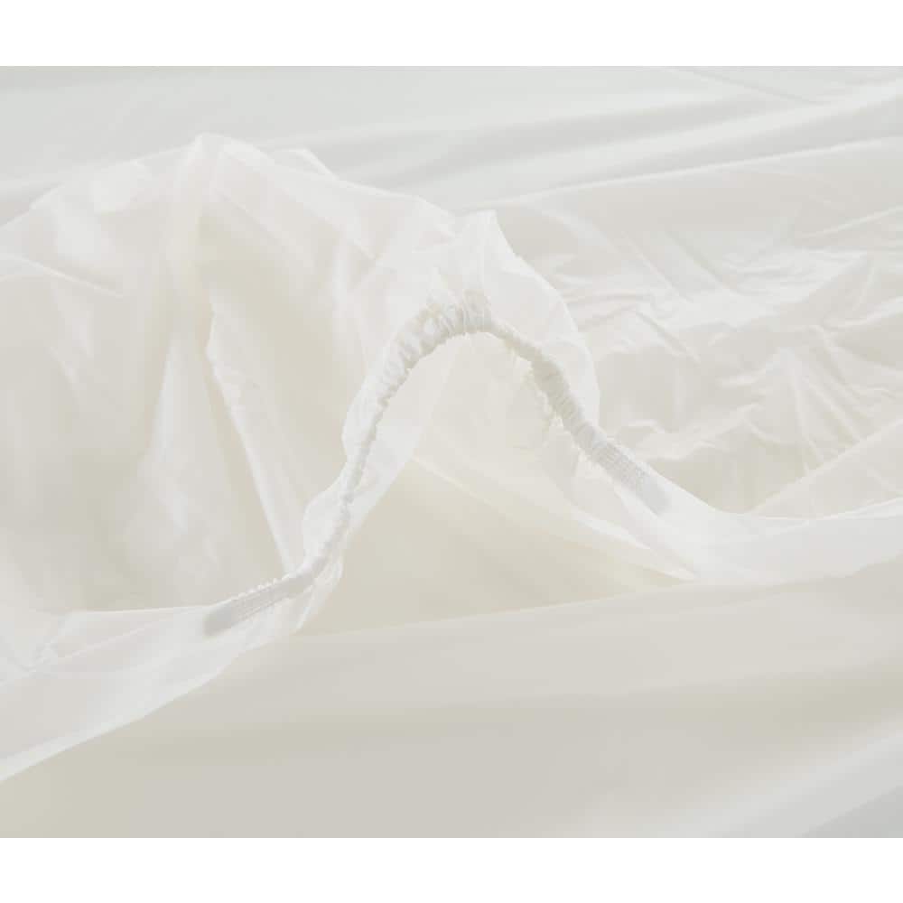 Twin 16" Deep White Heavy Duty Vinyl Mattress Protector