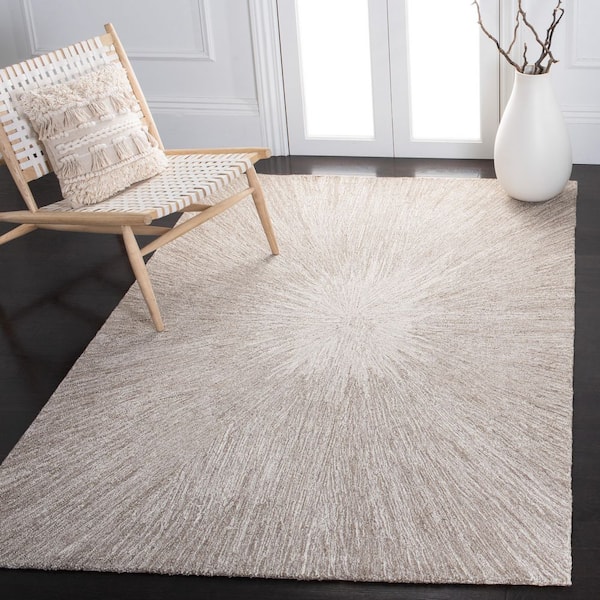 Micro-Loop Taupe 4 ft. x 6 ft. Gradient Solid Color Area Rug