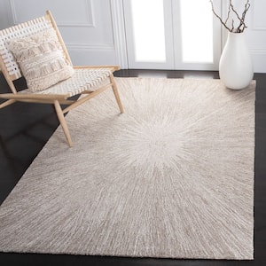 Micro-Loop Taupe 5 ft. x 5 ft. Gradient Solid Color Square Area Rug