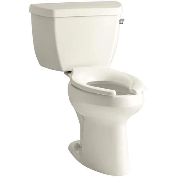 KOHLER Highline Classic 12 in. Rough In 2-Piece 1.6 GFP Single Flush Elongated Toilet in Biscuit, Seat Not Included