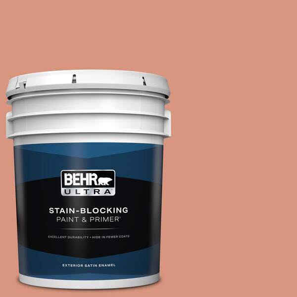 BEHR ULTRA 5 gal. #BIC-17 Tropical Blooms Satin Enamel Exterior Paint & Primer