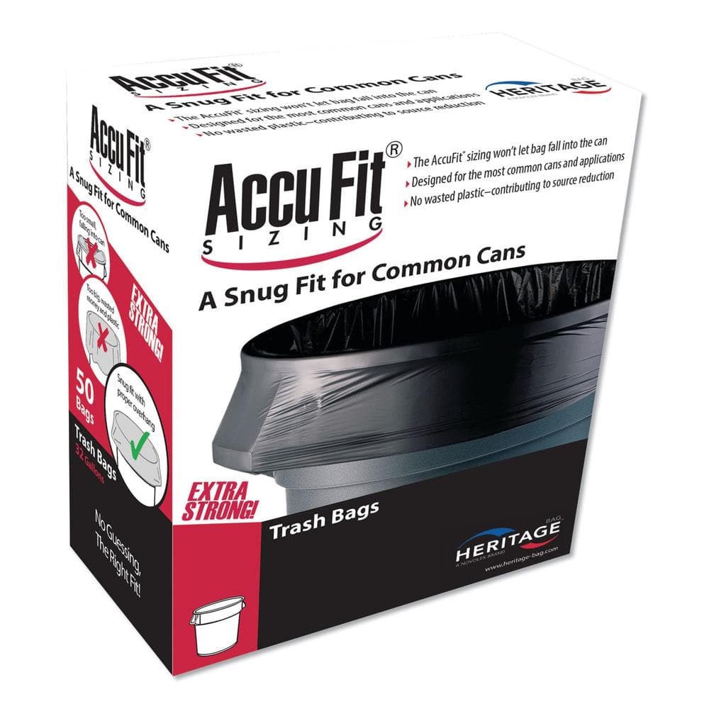Coastwide Professional AccuFit 23 Gallon Industrial Trash Bag, 28 x 45, Low Density, 0.9 mil, Black | Quill