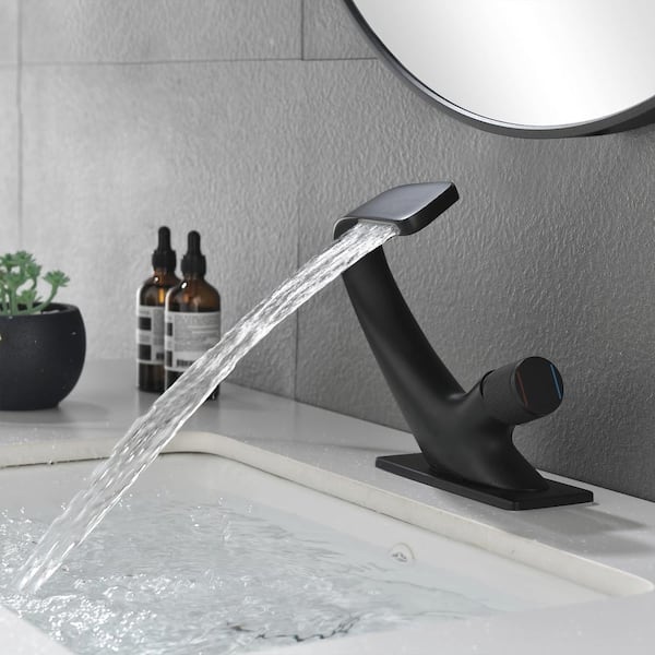 A modern faucet, a cold/hot water mixer tap, for bathroom and