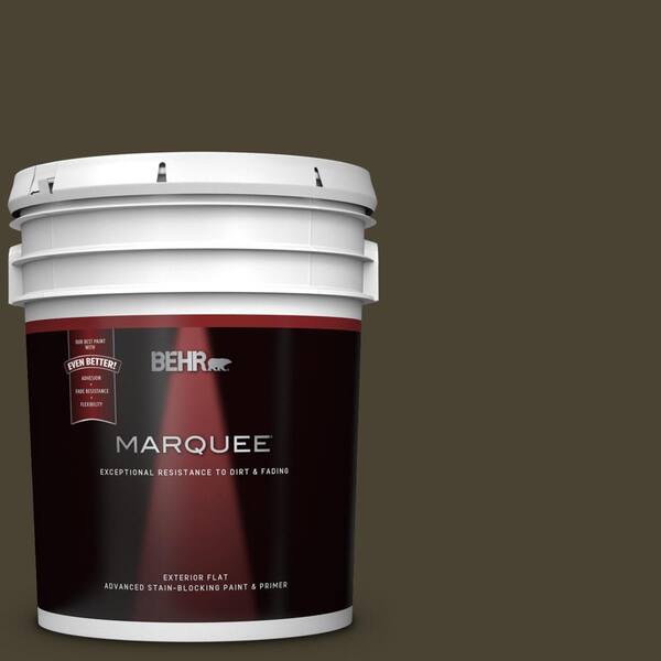 BEHR MARQUEE 5 gal. #UL140-1 French Roast Flat Exterior Paint and Primer in One