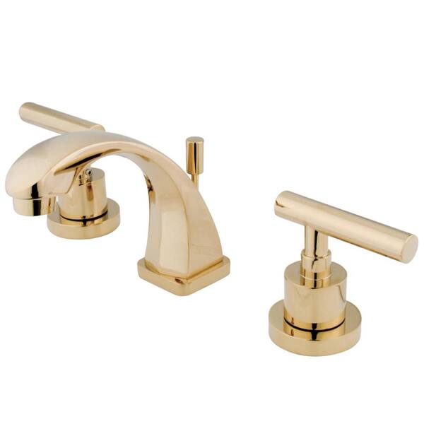 Kingston Brass Manhattan 8 in. Widespread 2-Handle Bathroom Faucet in Polished Brass