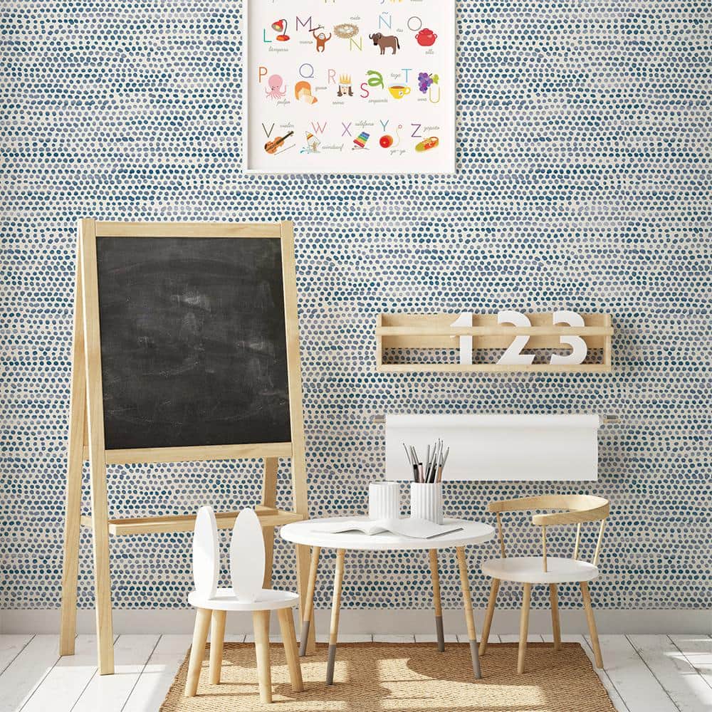 Blue Moon Dotted Peel and Stick Wallpaper Roll