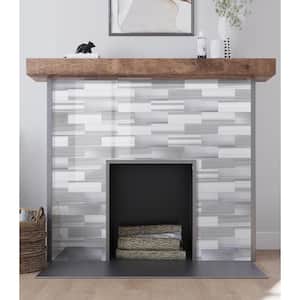 Silver and Gray 4 in. x 12 in. Polished Marble Subway Floor and Wall Tile (5 sq. ft./Case)