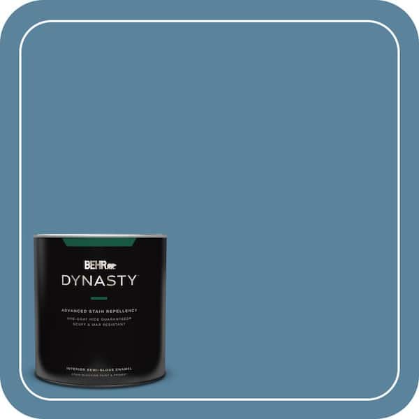 BEHR DYNASTY 1 qt. #BIC-38 Honest Blue Semi-Gloss Enamel Interior Stain-Blocking Paint and Primer
