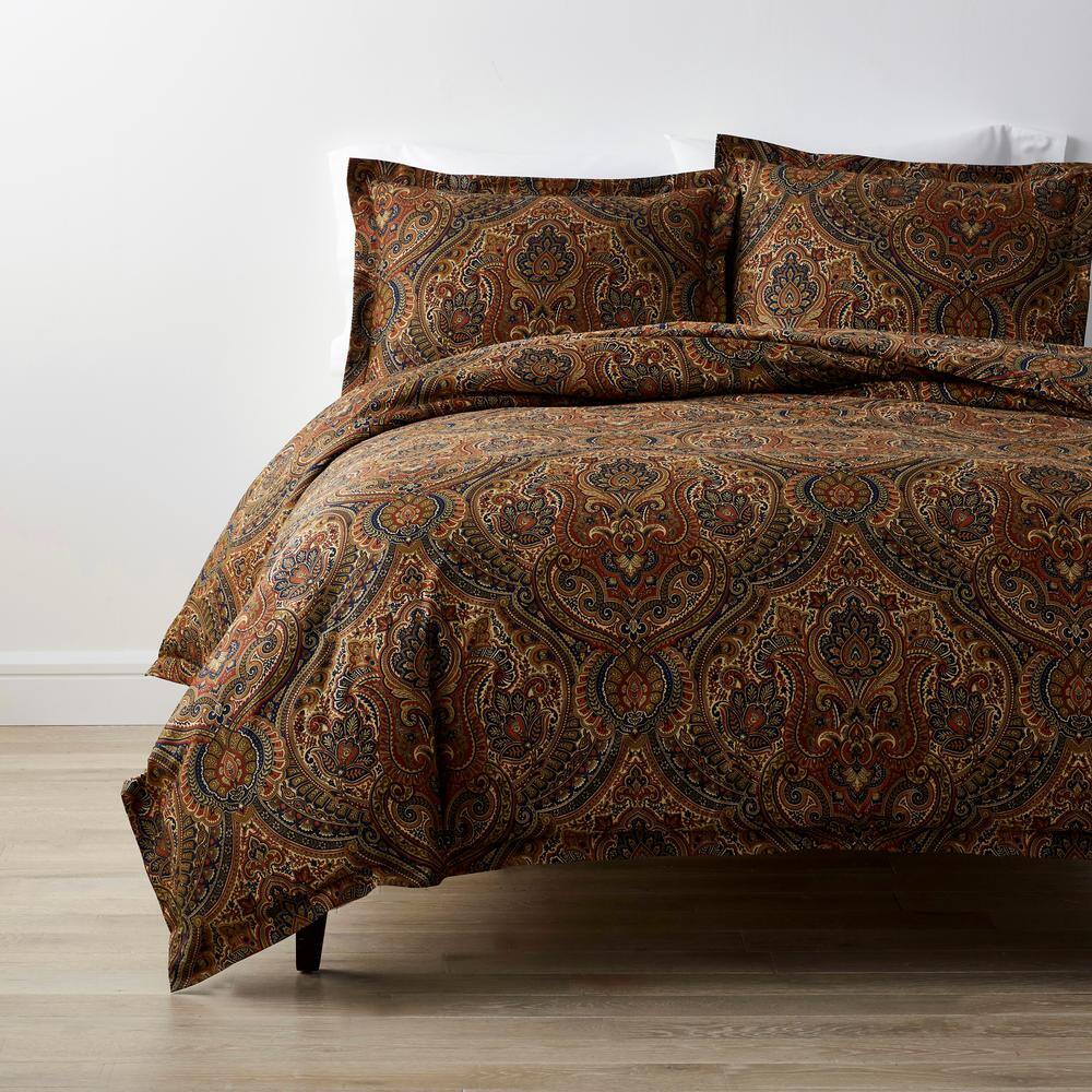 brown paisley duvet