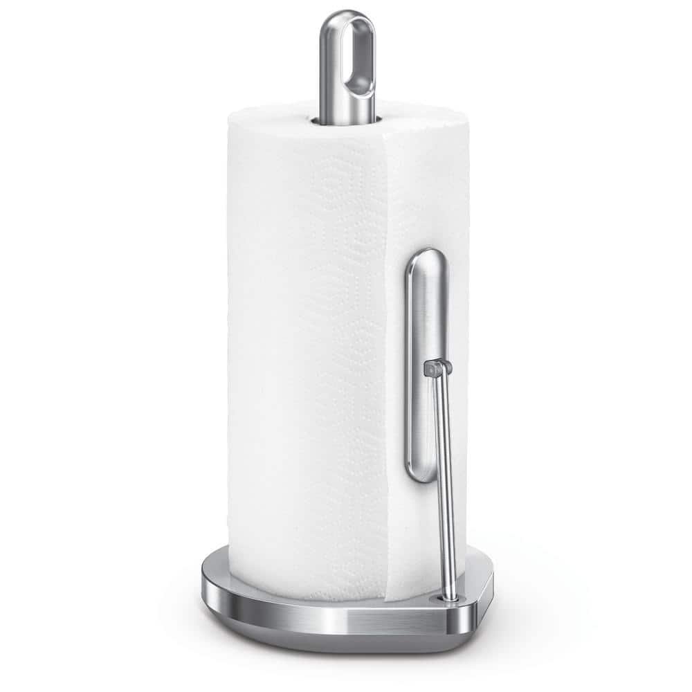 simplehuman Countertop Tension Arm Paper Towel Holder, Brushed Stainless Steel