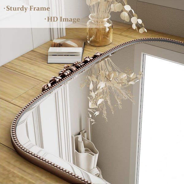 XRAMFY Antique Silver 44 in. W x 32 in. H Arched Polyurethane
