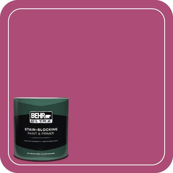 BEHR ULTRA 1 qt. #100B-7 Hot Pink Semi-Gloss Enamel Exterior Paint & Primer