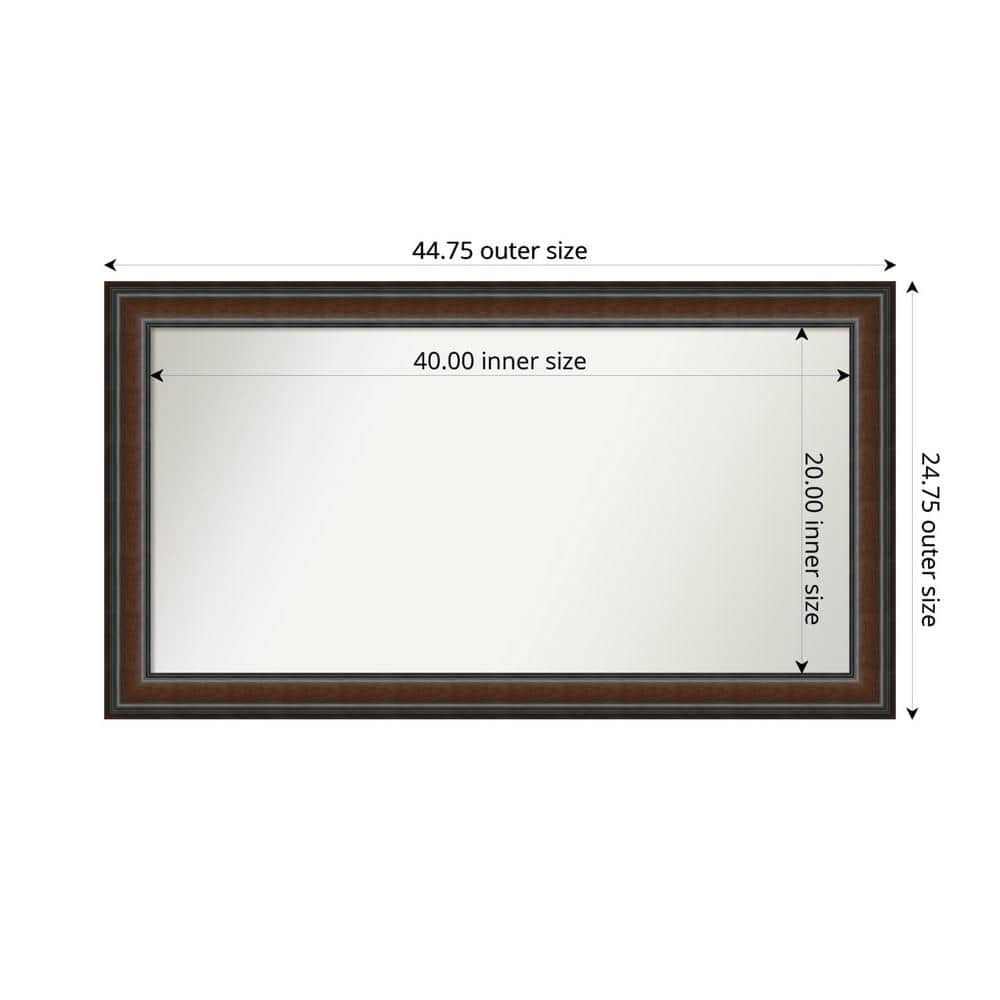 Cyprus Walnut 44.75 in. x 24.75 in. Custom Non-Beveled Wood Framed Bathroom Vantiy Wall Mirror price history on PriceWatchPro