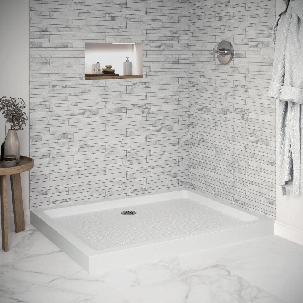 48'' x 36'' Glossy White Acrylic Rectangular Shower Base