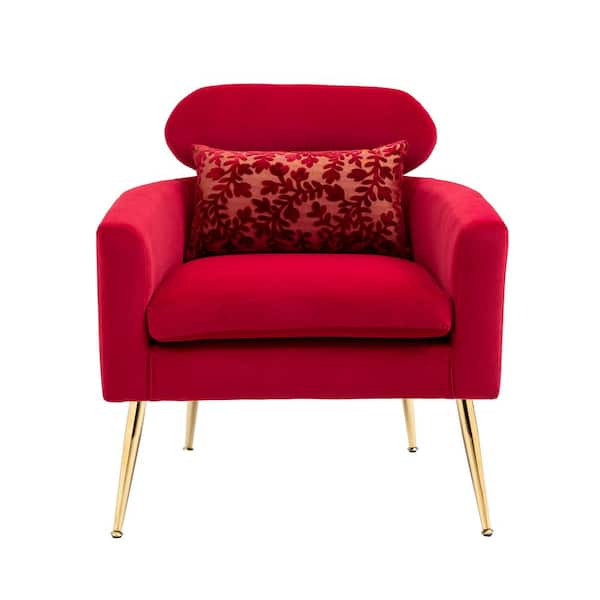 red accent chair chaise