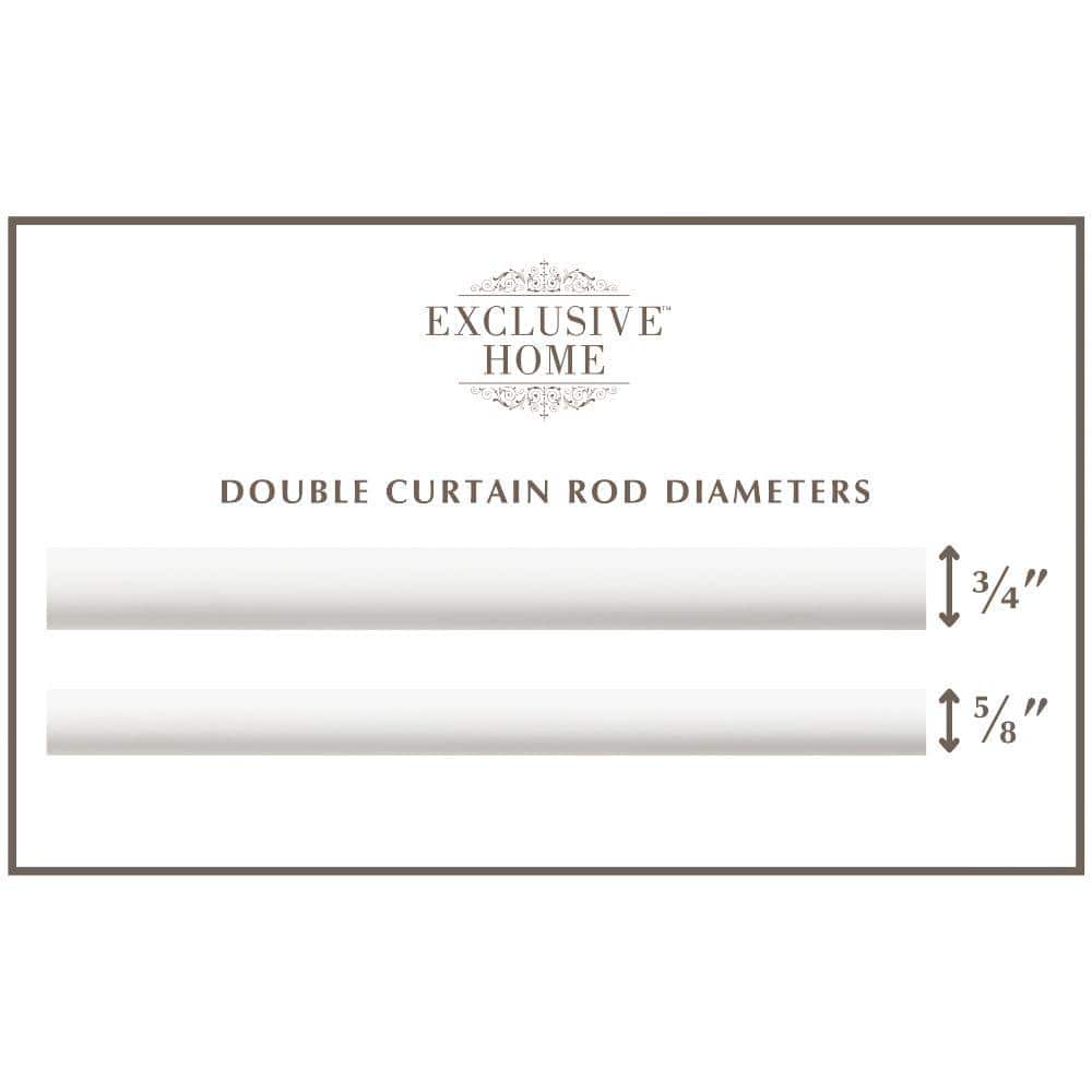 Matte Silver Double Curtain Rod with Acrylic Finials, 36"-72"