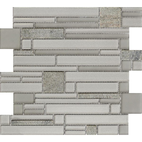 EMSER TILE Entity Spirit Glossy 11.81 in. x 11.81 in. x 8mm Glass Mesh-Mounted Mosaic Tile (0.97 sq. ft.)