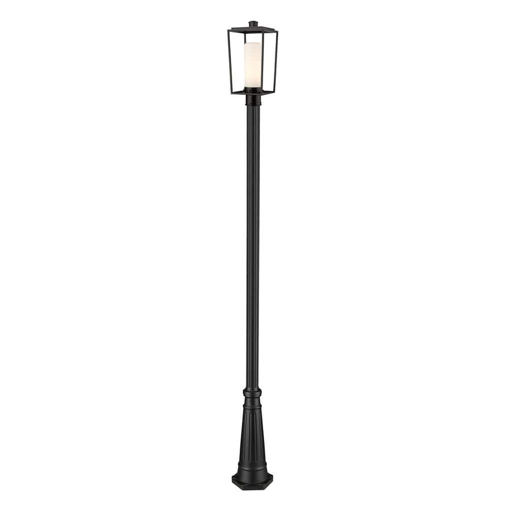  Sheridan 1-Light Black 111.5 in. Aluminum Hardwired Outdoor Weather Resistant Post Light Set with No Bulb Included