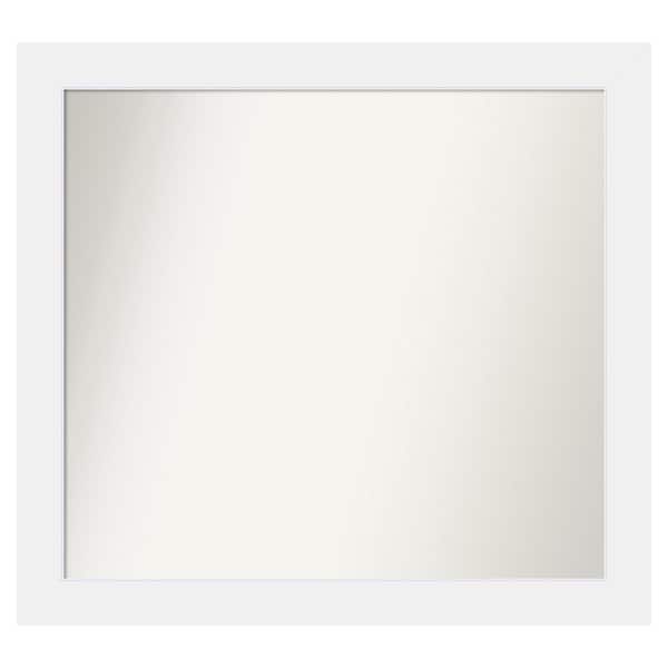 Amanti Art Corvino White 37 in. x 34 in. Custom Non-Beveled Matte Wood Framed Bathroom Vanity Wall Mirror