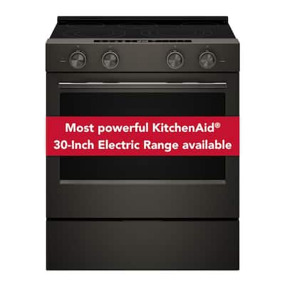 30 in. 5 Element Slide-In Electric Range in Black Ore wih EvenHeat Hyper Element