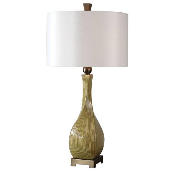 Global Direct 35 in. Chartreuse Yellow Table Lamp