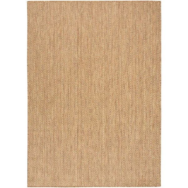 Nourison Horizon Natural 6 ft. x 9 ft. Indoor/Outdoor Geometric Contemporary Area Rug