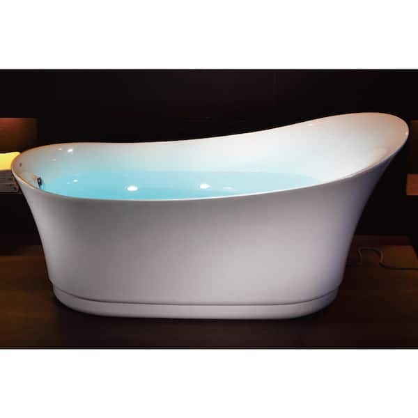 69 in. Acrylic Flatbottom Air Bath Bathtub in White 69 in. Acrylic Flatbottom Air Bath Bathtub in White