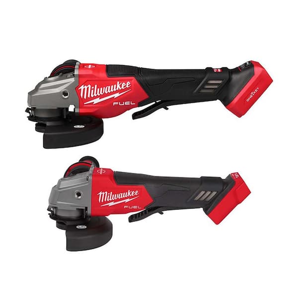 Milwaukee M18 FUEL ONE-KEY 18V Lithium-Ion Brushless Cordless 4-1/2 in. /6 in. Grinder w/Paddle Switch w/ 4-1/2 in. /5 in. Grinder