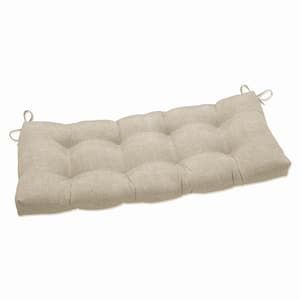 Solid Rectangular Outdoor Bench Cushion in Beige