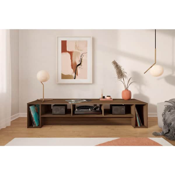Nexera Rustik Walnut 72 in. TV Stand fits TVs up to 80 in. with