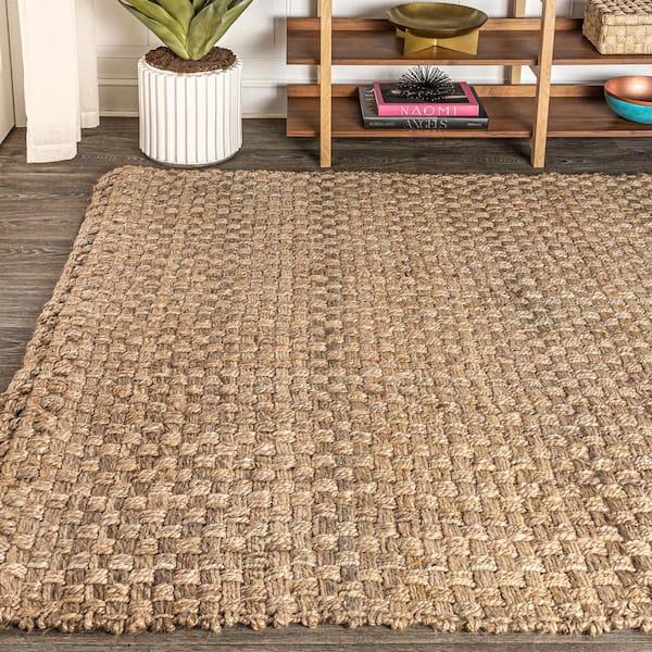 JONATHAN Y Natural 5 ft. x 8 ft. Estera Hand Woven Boucle Chunky