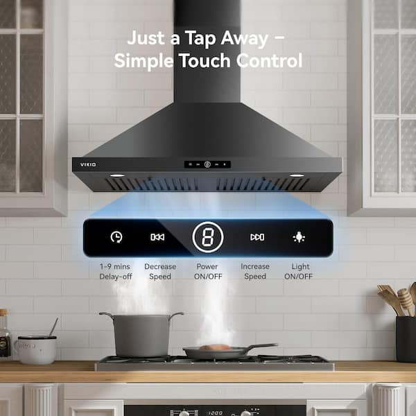  peak Aluminum Caldero 30 ブラック VIKIO 30 in. 500 CFM Convertible Wall Mount Range Hood in Black