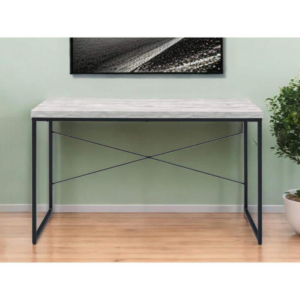 47 in. Rectangular White Metal 0-Drawer Computer Desks
