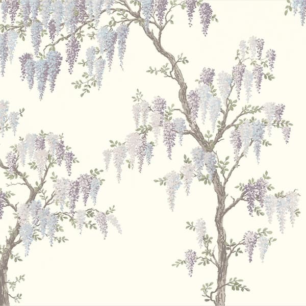 Laura Ashley 118 in. x 110 in. Wisteria Garden Floral Unpasted Removable Mural