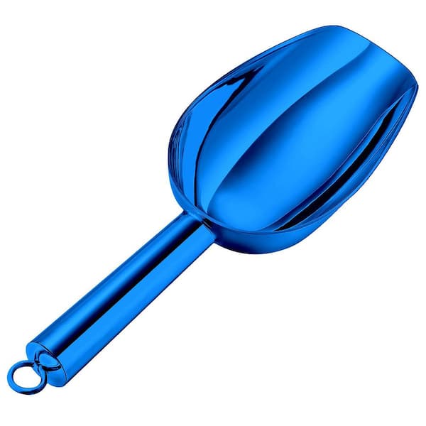Unbranded Small Stainless Steel Ice Scoop 3oz. Multipurpose for Popcorn Flour Dog Food Blue