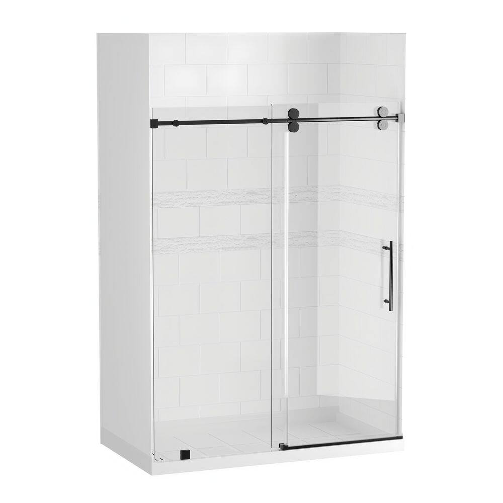 36 in. L x 60 in. W x 78 in. H Alcove Shower Stall/Kit with Sliding Door in Matte Black with Left Drain price history on PriceWatchPro